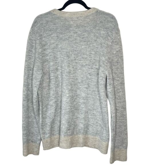 Men's Upwest Soft Gray Crewneck Sweater with tan accents sz. Medium #BB - Picture 2 of 7